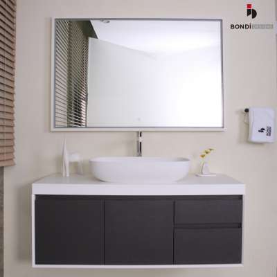 Soft closing hardware small bathroom vanity with sink