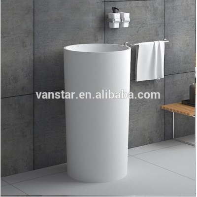 Europe Design Solid Surface Floor Freestanding Hand Wash Basin