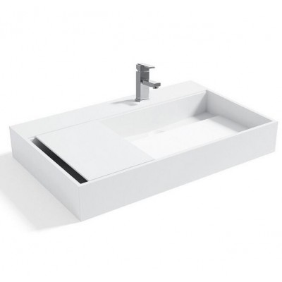 Discount price 5 Years quality warranty rectangular wall hung wash basin solid surface acrylic resin bathroom sink